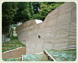 （写真）治山・木製化粧パネル