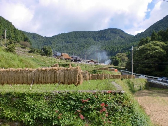 茅葺屋根・葺き替え工事完成　（全景・遠景）