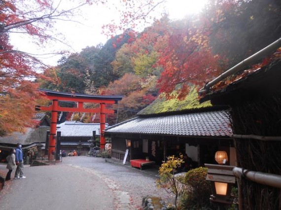 嵯峨・鳥居本の大鳥居　（平野屋側から）